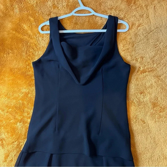 Serene Women Black Tiered Dress M(8-10) Cocktail Cowl Chiffon Preppy Ocassion - Picture 14 of 17